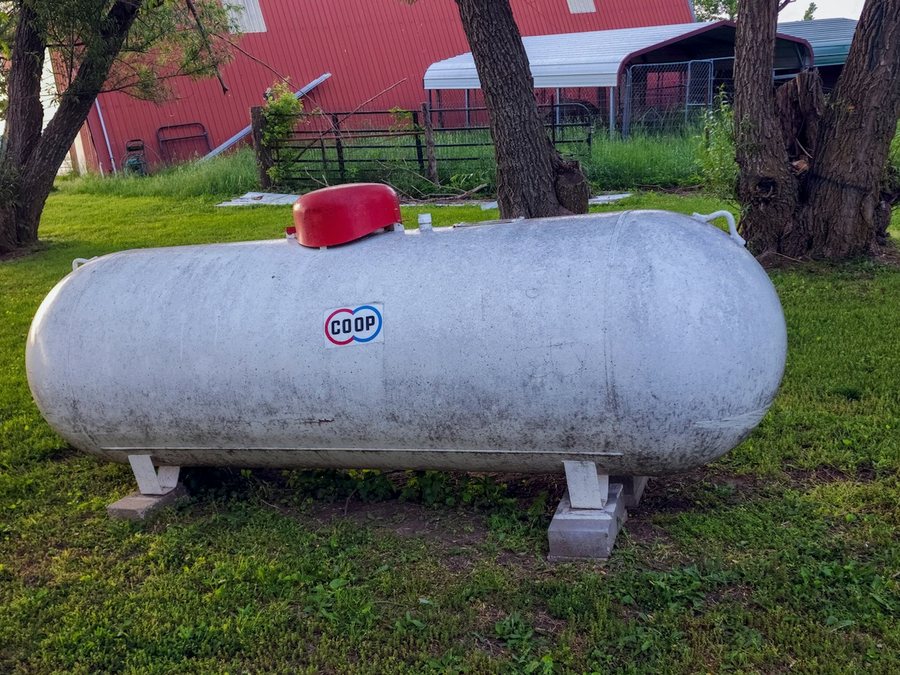 Sarnia Generator Pros standby generator propane tank on a rural Lambton County property near Sarnia, Ontario
